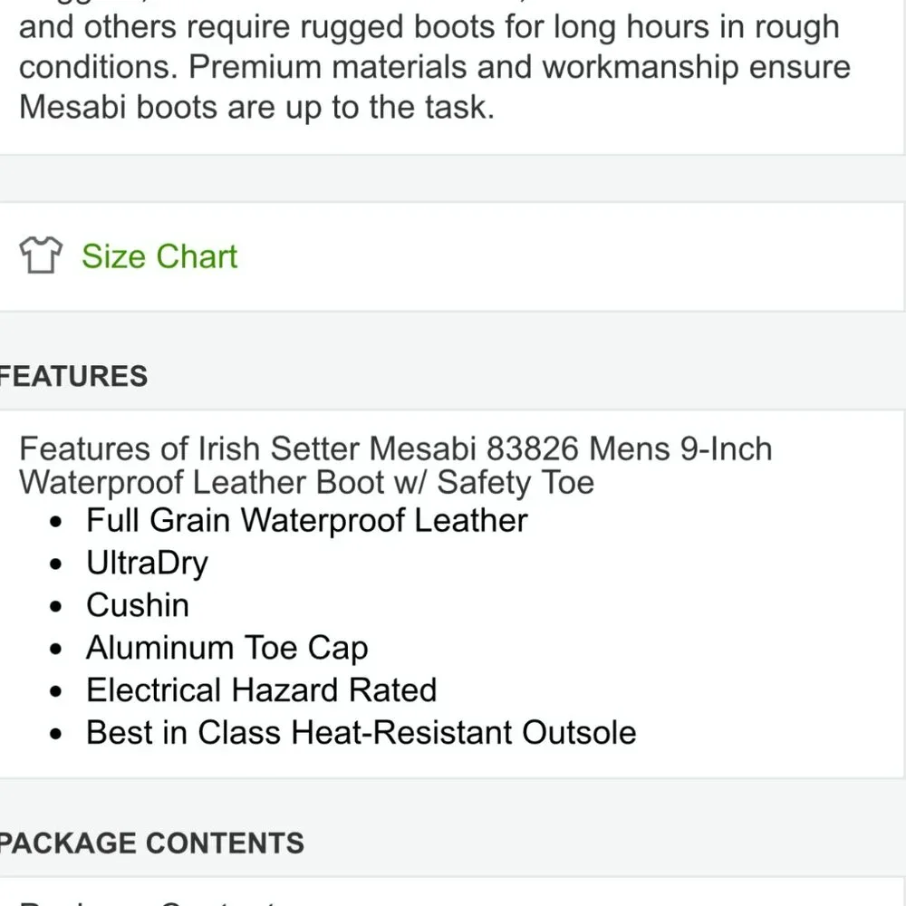 Irish Setter Mesabi 83826 Mens 9-Inch Waterproof Leather Boot w/ Safety Toe 10.5